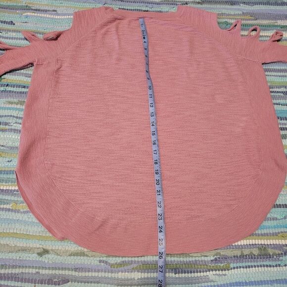 Express Lavender Short Ladder Sleeve Round Neckline Cotton-Blend Top Size PL - Picture 10 of 12